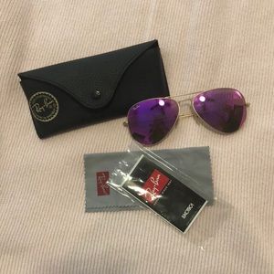 Pink ray ban aviator sunglasses